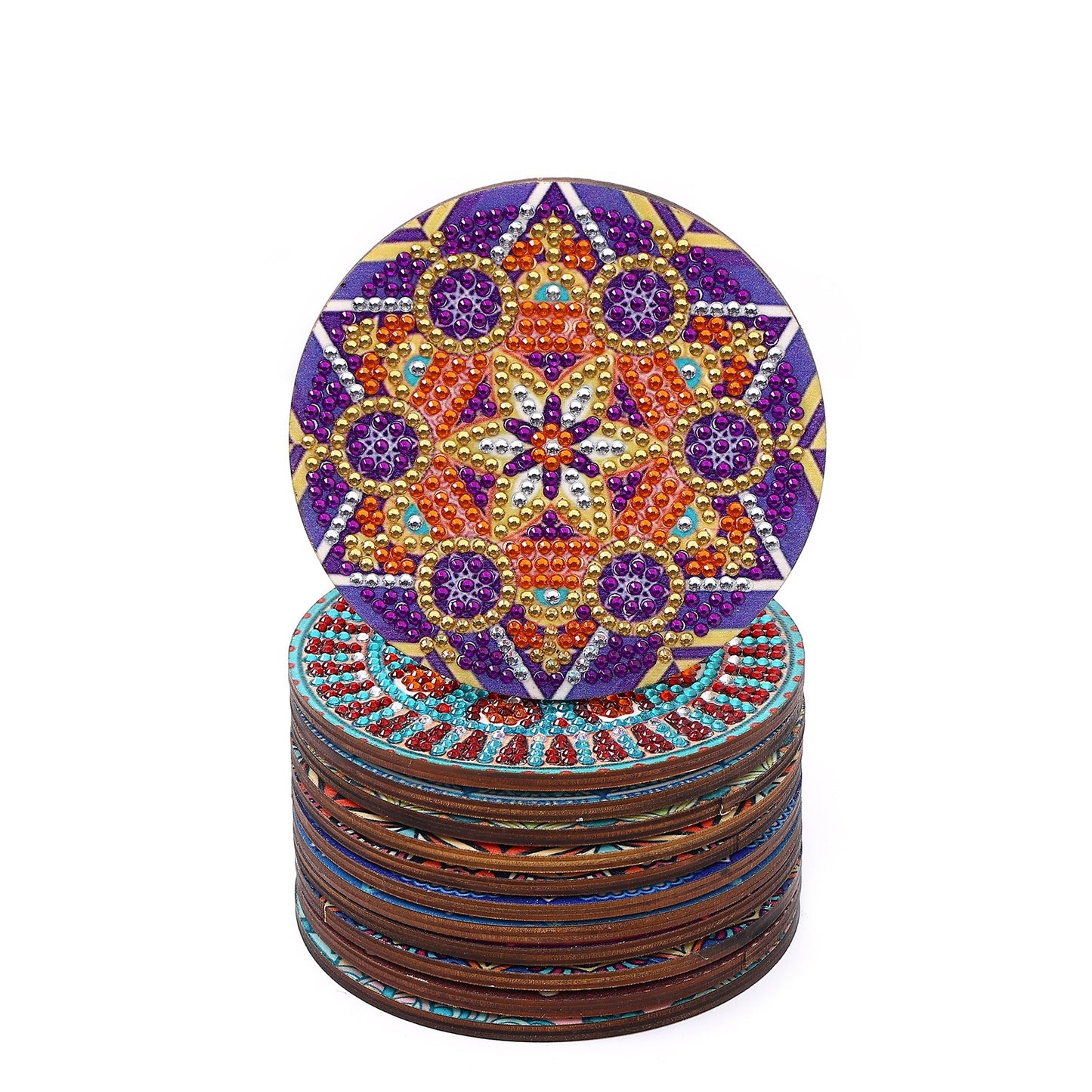 DIY Diamond Painted Coaster Mat Set of 12 (Free storage shelf)