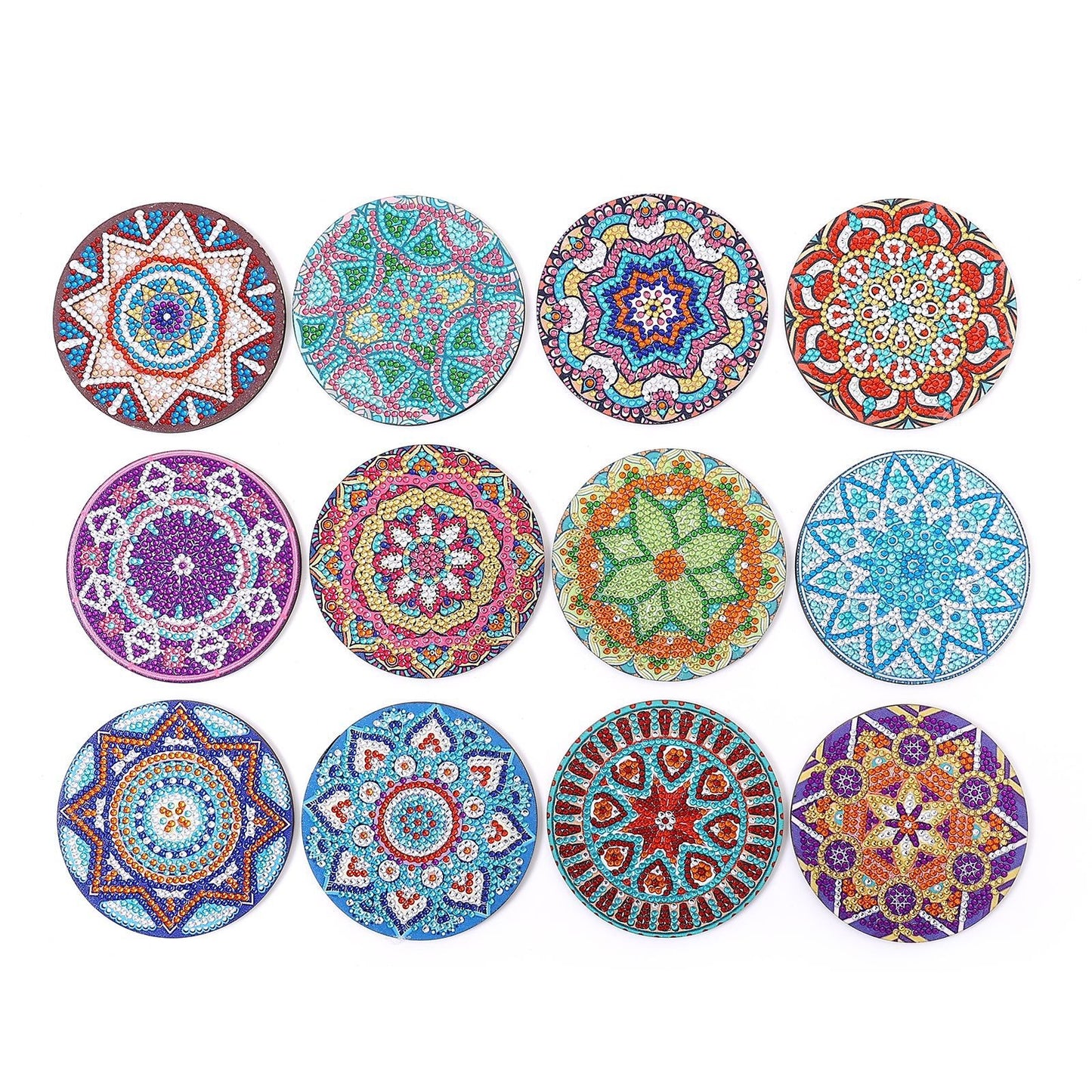 DIY Diamond Painted Coaster Mat Set of 12 (Free storage shelf)