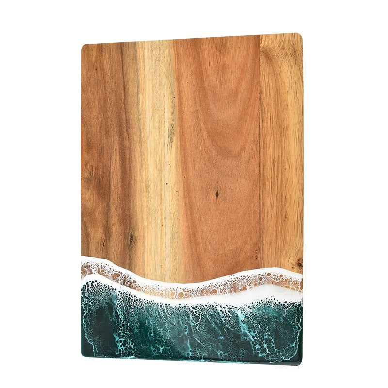 Acacia Wood and Resin Cutting Board Wave Spliced Design