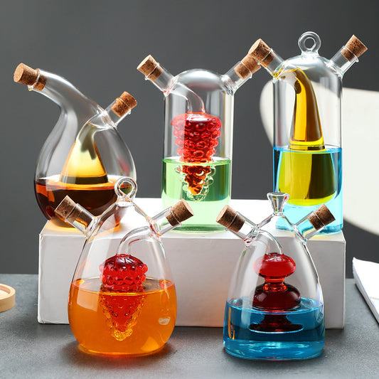 Kitchen Storage Sealed Bottles, Double-layer 2-in-1 Glass Bottles