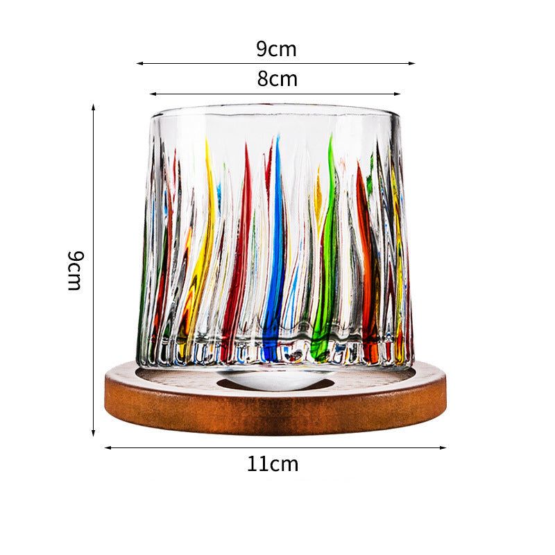 Hand drawn rotating glass cups multiple multi-purpose