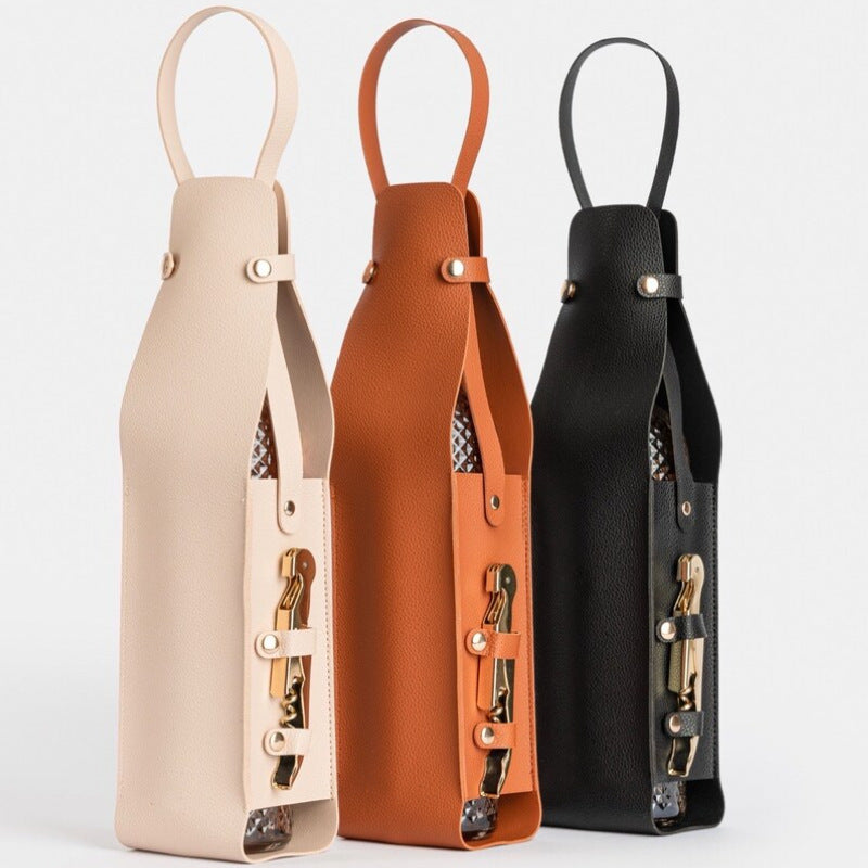 Wine Tote Bag made with leather