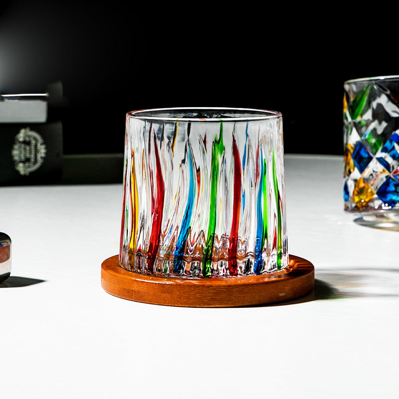 Hand drawn rotating glass cups multiple multi-purpose