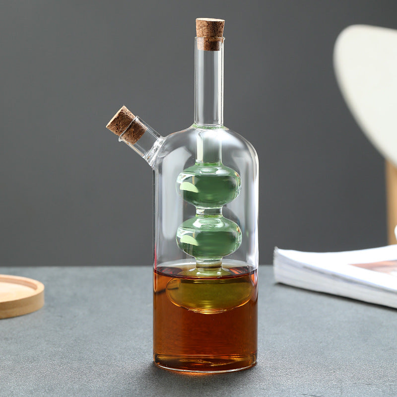 Kitchen Storage Sealed Bottles, Double-layer 2-in-1 Glass Bottles