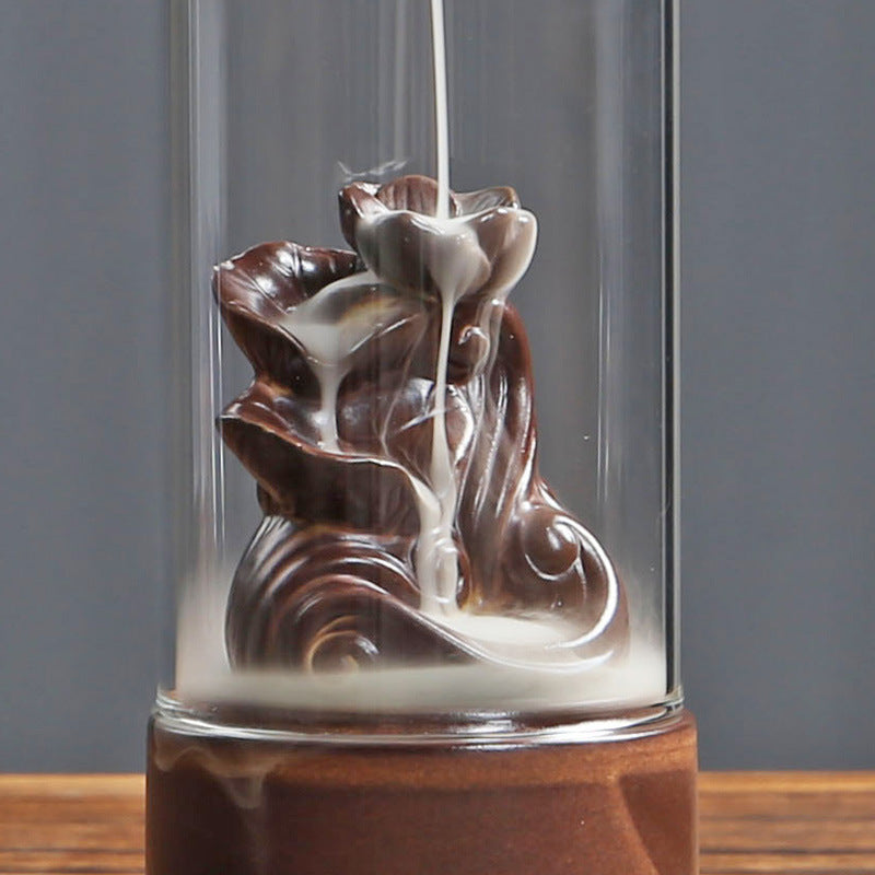 Back Flow Incense Sink Incense Burner Glass Windproof Creative Ornaments Personality Home Ornamental Lucky