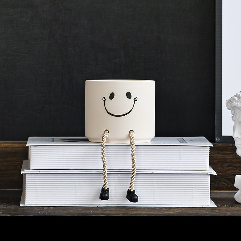 Flower Pot Ornaments Home Decoration Succulent Flower Pot Gardening Creative Ecological Pot Green Plant Hanging Foot Expression Pot