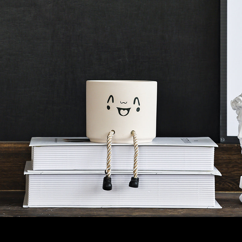 Flower Pot Ornaments Home Decoration Succulent Flower Pot Gardening Creative Ecological Pot Green Plant Hanging Foot Expression Pot