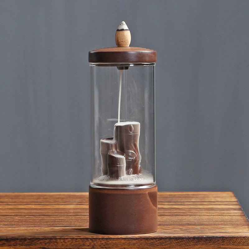 Back Flow Incense Sink Incense Burner Glass Windproof Creative Ornaments Personality Home Ornamental Lucky