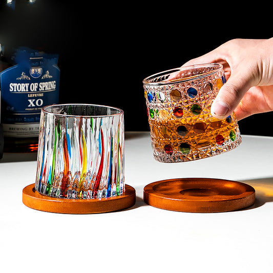 Hand drawn rotating glass cups multiple multi-purpose