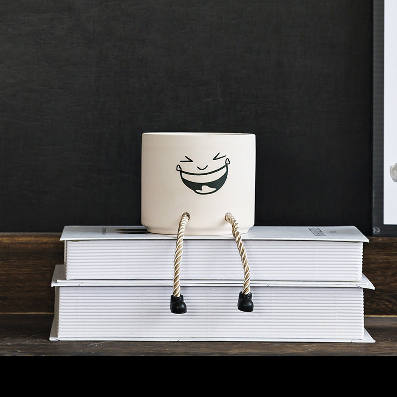 Flower Pot Ornaments Home Decoration Succulent Flower Pot Gardening Creative Ecological Pot Green Plant Hanging Foot Expression Pot