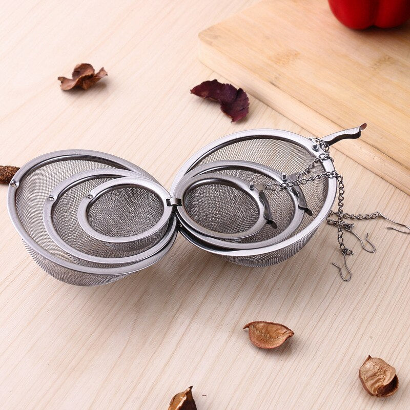 Stainless Steel Mesh Tea Infuser Strainer Creative Kitchen Pot Spice Filter Seasoning Ball Household Tea Leak Gadgets Tool