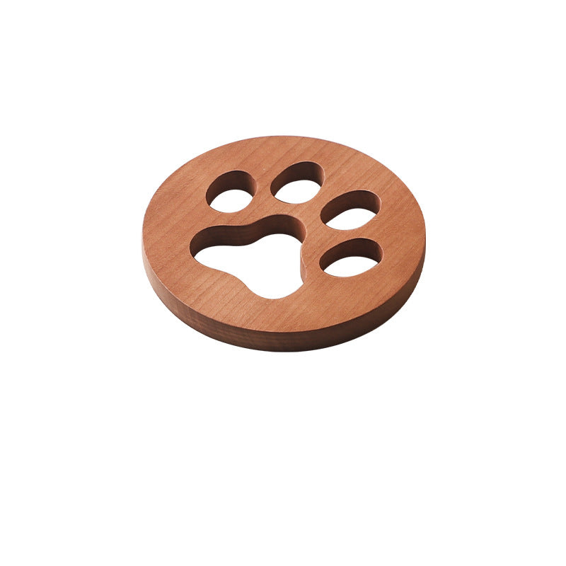 Black Walnut Solid Wood Tea Mat Coaster Tea Coaster Kung Fu Tea Cup Holder Tea Holder Wooden Creative Tea Set Accessories Heat Insulation